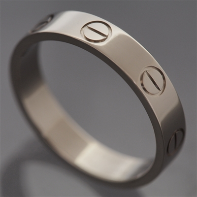 Cartier Mini Love Wedding Band Ring White Gold