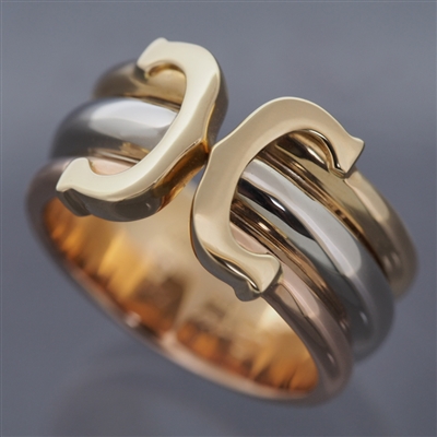 Cartier 2C Ring LM Tri Color Gold