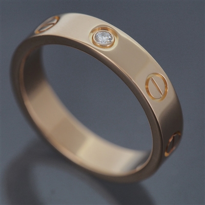 Cartier Mini Love 1 Diamond Ring Rose Gold