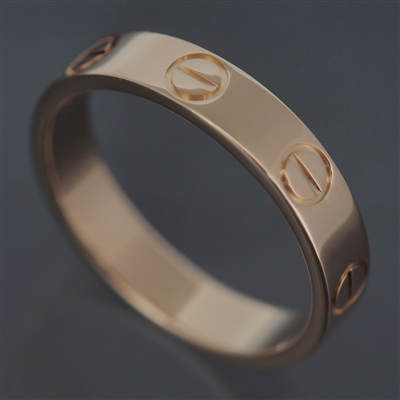 Cartier Mini Love Wedding Band Ring Rose Gold