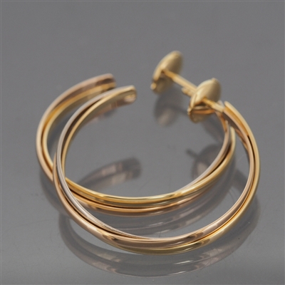 Cartier Trinity Post Hoop Earrings 3 Gold