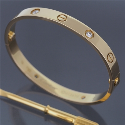 Cartier Love Bracelet With 4 Diamonds Yellow Gold
