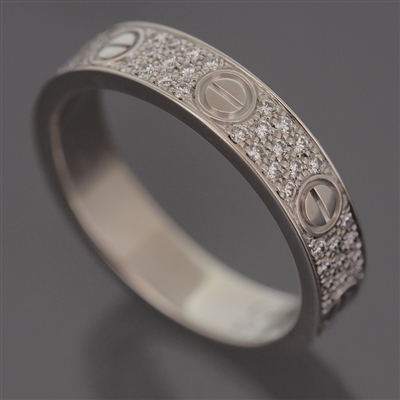 Cartier Mini Love Pave Diamonds Ring White Gold