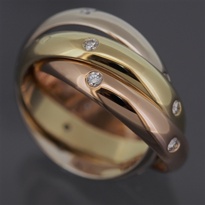 Cartier Trinity Ring With 15 Diamonds 3 Gold