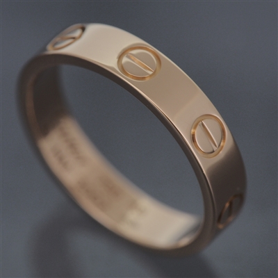 Cartier Mini Love Wedding Band Ring Rose Gold