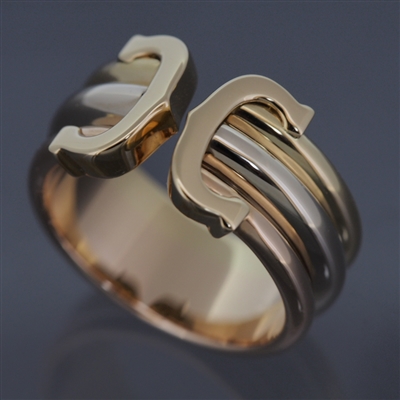 Cartier 2C Ring LM Tri Color Gold