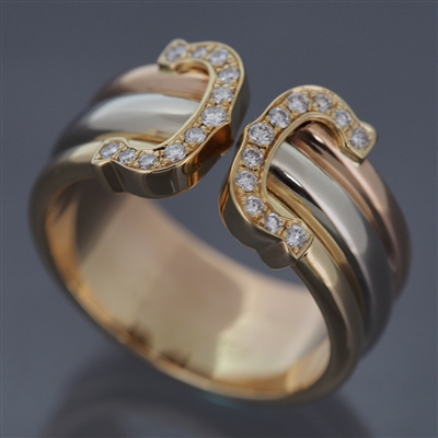 Cartier 2C Diamonds Ring LM Tri Color Gold
