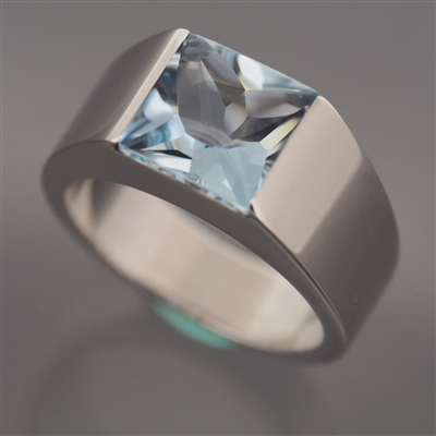 Cartier Tank Aquamarine Ring White Gold