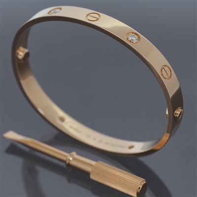 Cartier Love Bracelet With 4 Diamonds Rose Gold