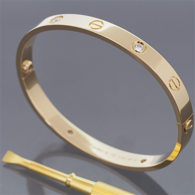 Cartier Love Bracelet With 4 Diamonds Yellow Gold