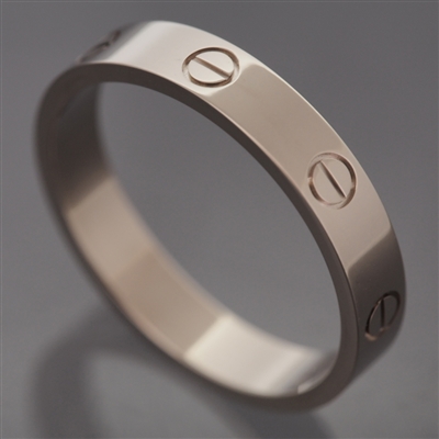 Cartier Mini Love Wedding Band Ring White Gold