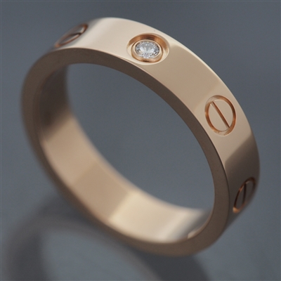 Cartier Mini Love 1 Diamond Ring Rose Gold