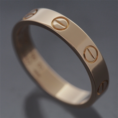 Cartier Mini Love Wedding Band Ring Rose Gold