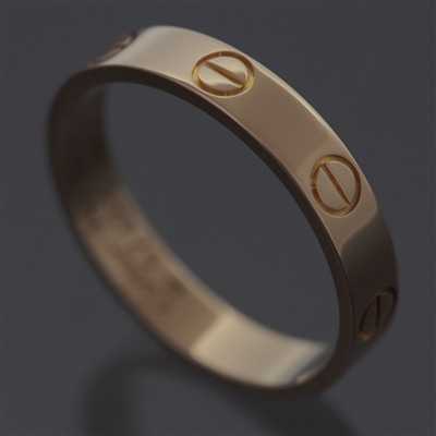 Cartier Mini Love Wedding Band Ring Rose Gold