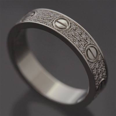 Cartier Mini Love Pave Diamonds Ring White Gold