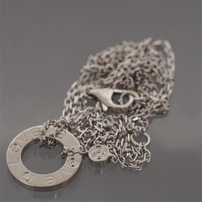 Cartier Circle Love Necklace 2 Diamonds White Gold