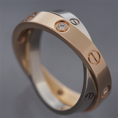 Cartier Be Love 6 Diamonds Ring Rose & White Gold