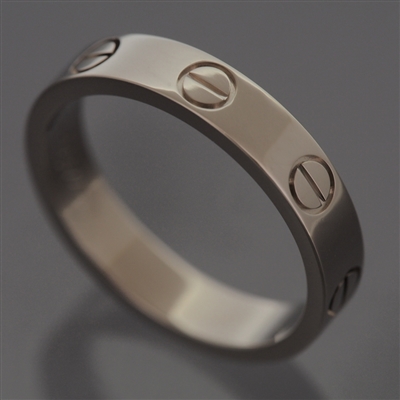 Cartier Mini Love Wedding Band Ring White Gold