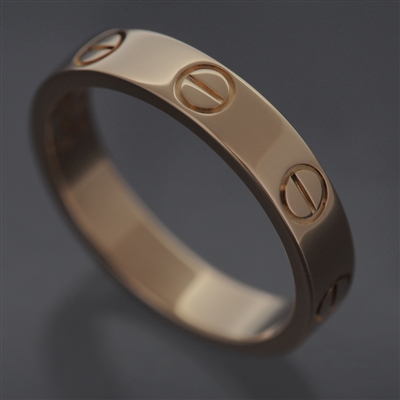 Cartier Mini Love Wedding Band Ring Rose Gold