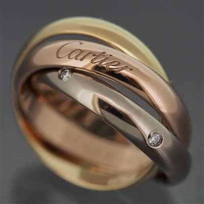 Cartier Trinity Ring With 5 Diamonds 3 Gold