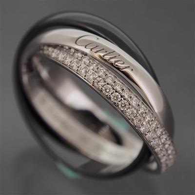 Cartier Trinity Ring With Pave Diamonds White Gold