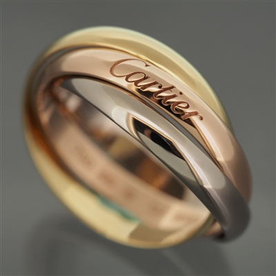 Cartier 3 Bands Trinity Ring 3 Gold SM