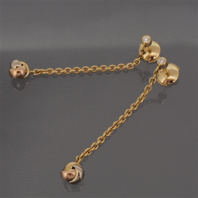 Cartier Trinity Drop Diamond Post Earrings 3 Gold