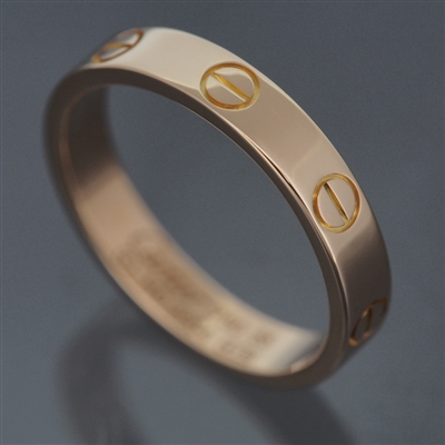 Cartier Mini Love Wedding Band Ring Rose Gold