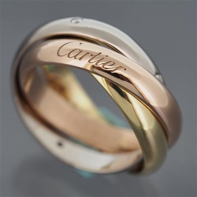 Cartier Trinity Ring With 5 Diamonds 3 Gold