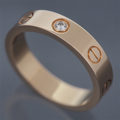 Cartier Mini Love 1 Diamond Ring Rose Gold