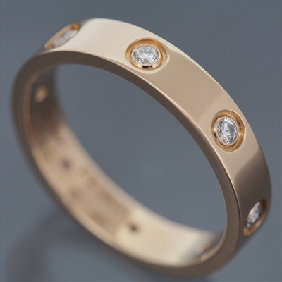 Cartier Mini Love 8 Diamond Ring Rose Gold