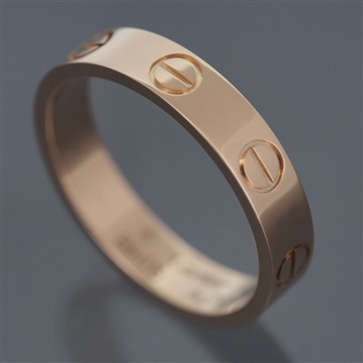 Cartier Mini Love Wedding Band Ring Rose Gold