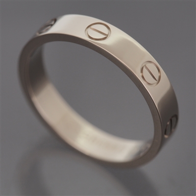 Cartier Mini Love Wedding Band Ring White Gold