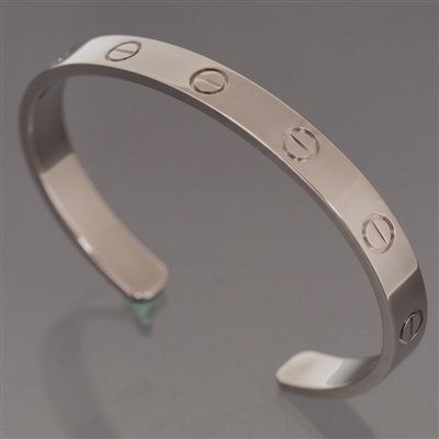 Cartier Love Open Bracelet Bangle White Gold