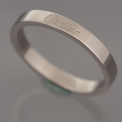 Cartier Engraved Wedding Band Ring Platinum 950