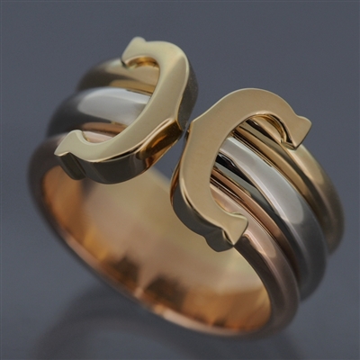Cartier 2C Ring LM Tri Color Gold