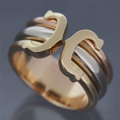 Cartier 2C Ring LM Tri Color Gold