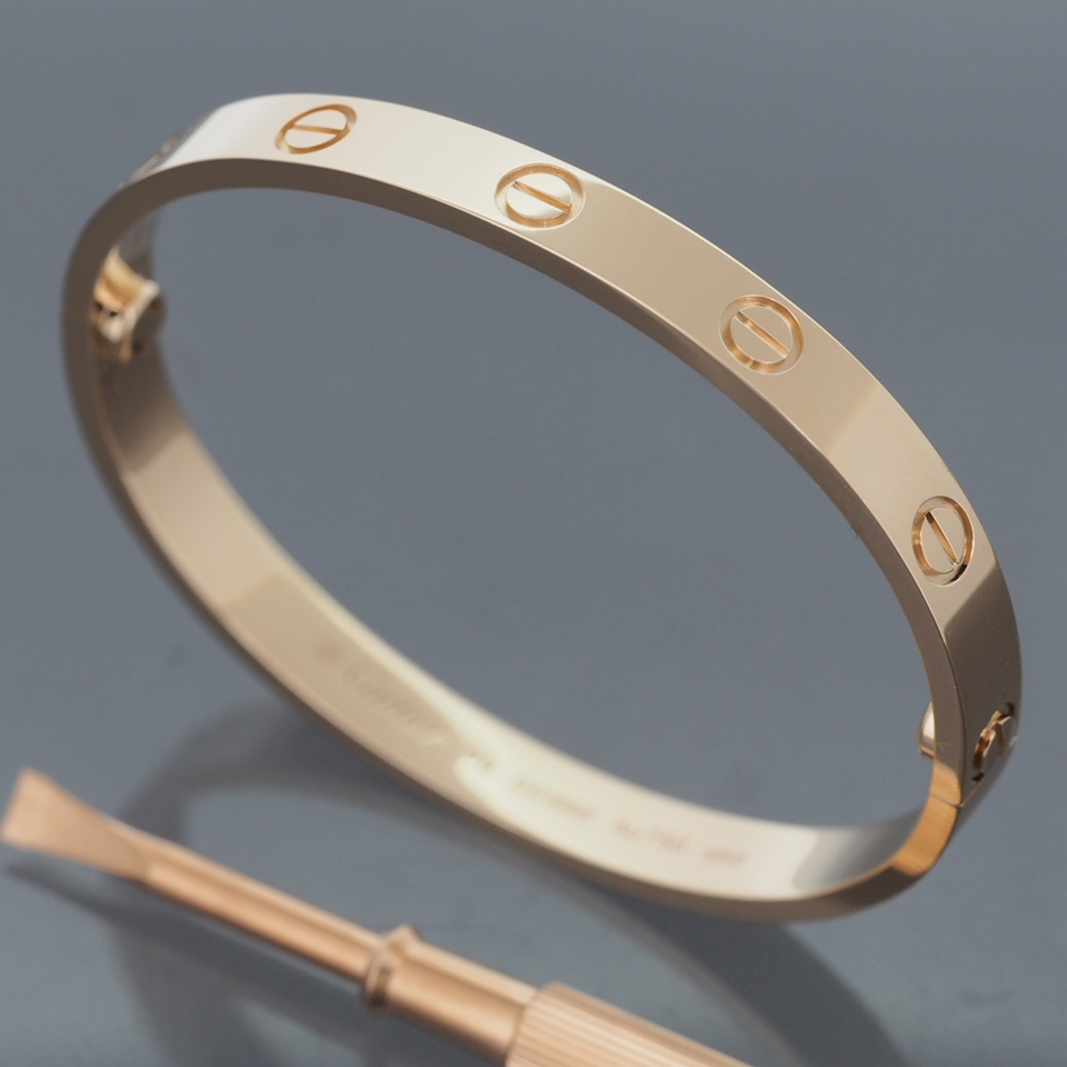 CARTIER 18K ROSE GOLD GORGEOUS LOVE BRACELET SIZE 16 NEW SCREW SYSTEM