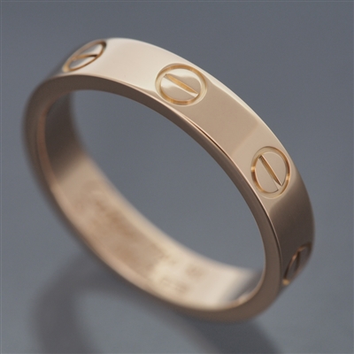 Cartier Mini Love Wedding Band Ring Rose Gold