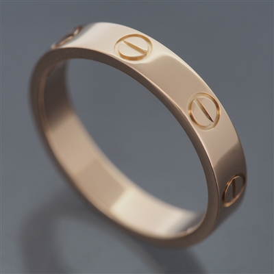Cartier Mini Love Wedding Band Ring Rose Gold