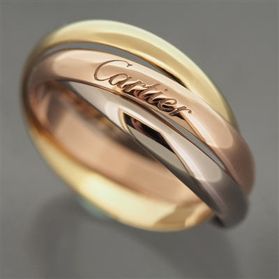 Cartier 3 Bands Trinity Ring 3 Gold SM