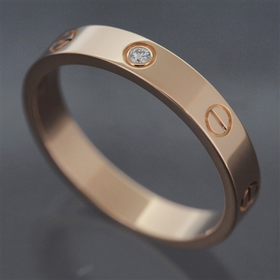 Cartier Mini Love 1 Diamond Ring Rose Gold