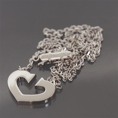 Cartier C Heart Pendant White Gold