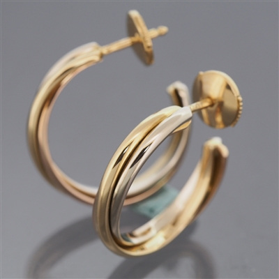 Cartier Trinity Post Hoop Earrings 3 Gold