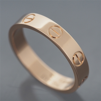 Cartier Mini Love Wedding Band Ring Rose Gold