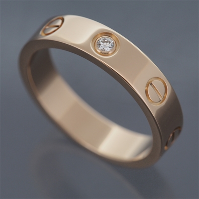 Cartier Mini Love 1 Diamond Ring Rose Gold