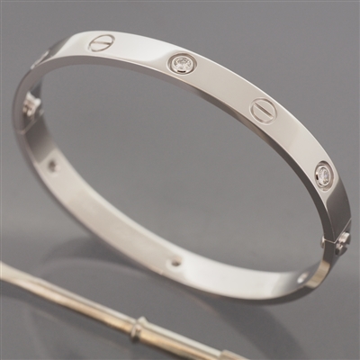 Cartier Love Bracelet With 6 Diamonds White Gold