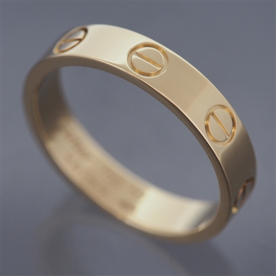 Cartier Mini Love Wedding Band Ring Yellow Gold