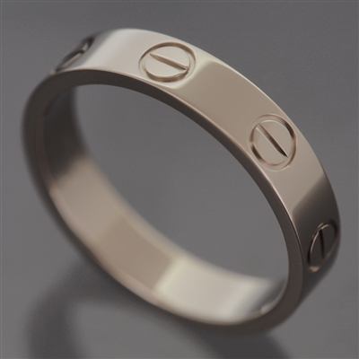 Cartier Mini Love Wedding Band Ring White Gold