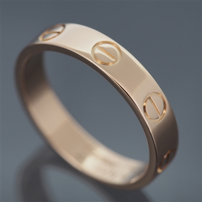 Cartier Mini Love Wedding Band Ring Rose Gold